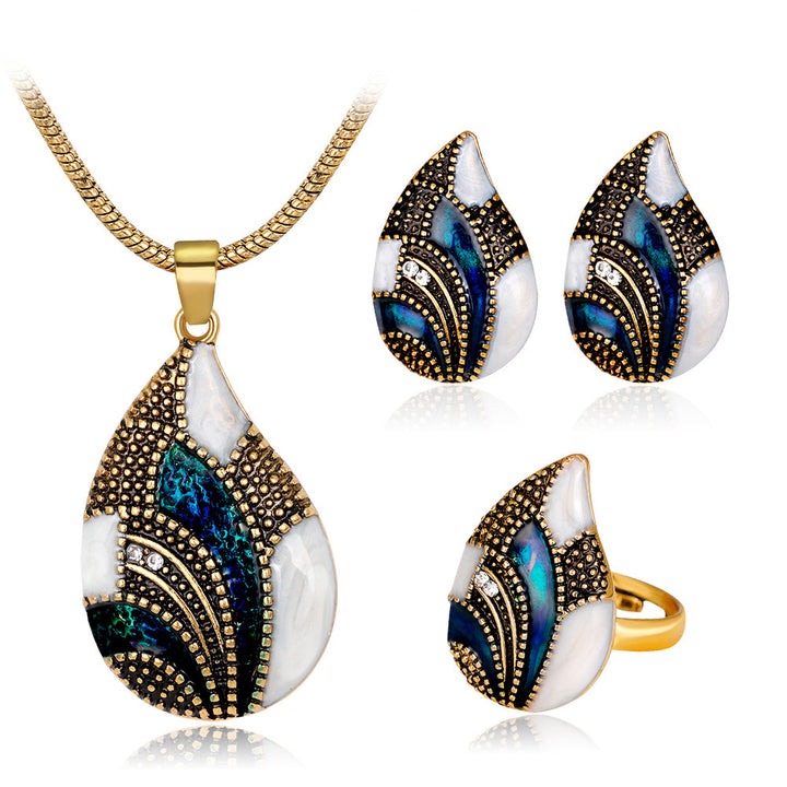 Elegant Water Drop Jewelry Set – Necklace and Earrings for Timeless Sophistication