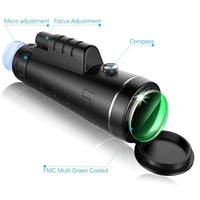 Universal 40X60 Optical Glass Telephoto Lens for iPhone, Huawei, Samsung, and Other Smartphones