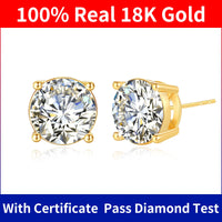 Szjinao 2024 Trending Earrings Moissanite Gold 18k Real Original With Certificate Wedding Luxury Jewelry For Women Wholesale Hot