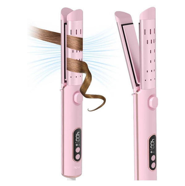 New Airflow Styler Curling Iron | 2-in-1 Ceramic Hair Straightener & Curling Iron with 360° Ionic Cooling, Adjustable Temps & Auto-Off