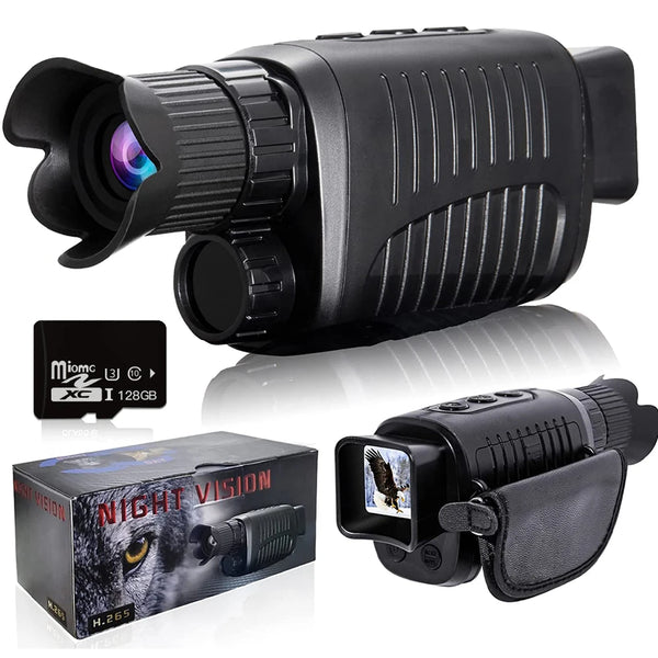 Digital Night Vision Monocular - 1080P HD Infrared, 5x Zoom, Dual Use for Hunting, Outdoor Day/Night Viewing - Up to 300m Range