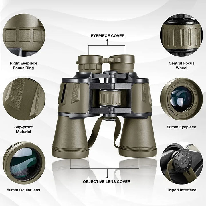 HD Professional Military Binoculars Low Night Vision High - Angle Monocular Telescope Hiking Travel Portable Telescope