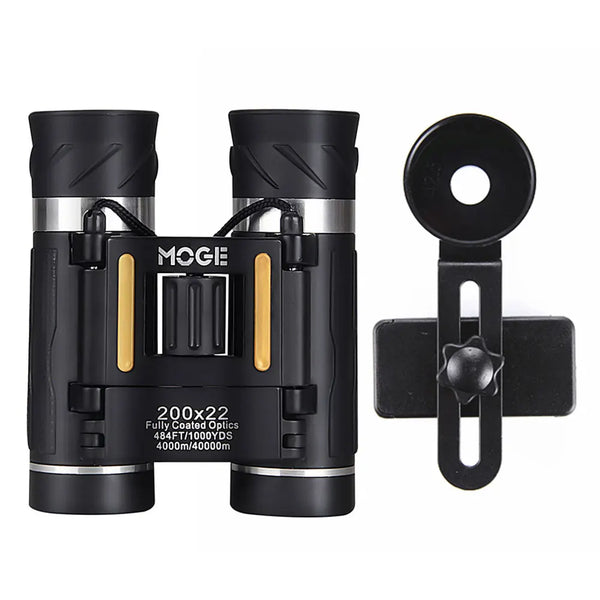 Mini Binoculars - Professional 200X22 Long Range Zoom Telescope with HD Recording for Camping, Hunting, and Concerts
