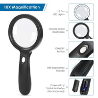 MagiLens Handheld Magnifying Glass With 12 Led Lights - MagiLens
